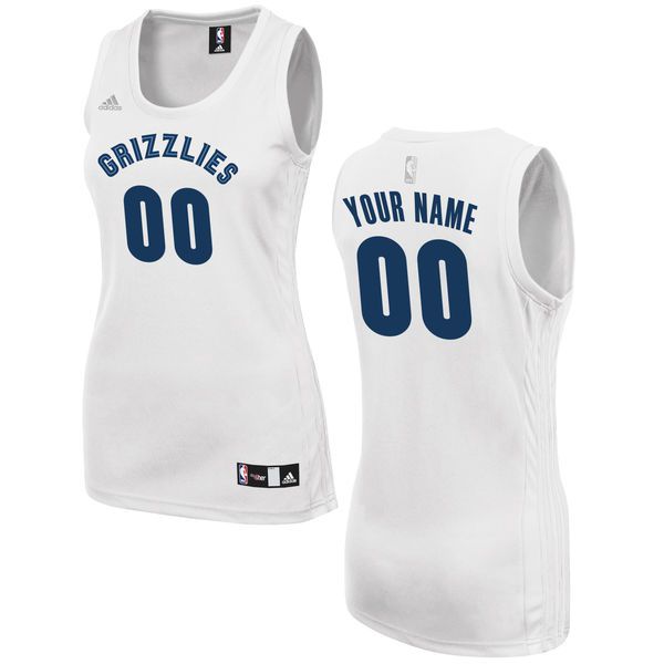 Women Memphis Grizzlies Adidas White Custom Fashion NBA Jersey->customized nba jersey->Custom Jersey